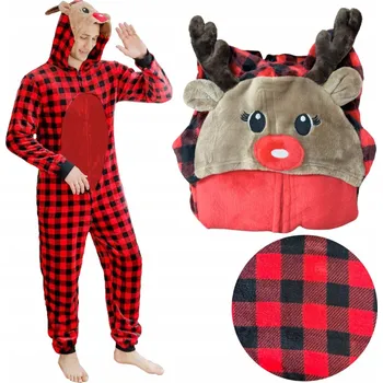 Dámské noční prádlo VÁNOČNÍ PÁNSKÝ KOMBINEZON SOB KIGURUMI PYŽAMO JEDNODÍLNÉ XXL 2XL