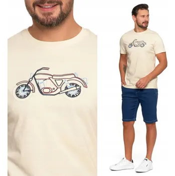 Pánské tričko Moraj tričko OTS1700-005 s kulatý výstřihem, krátký rukáv, béžové, velikost 3XL