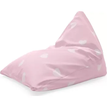 Sedací pytel Sablio Sedací vak Triangl Růžová srdíčka: 120 x 100 x 100 cm