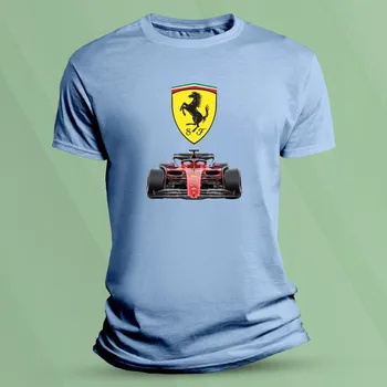 Chlapecké tričko Dětské bavlněné tričko Scuderia Ferrari F1 Nebesky modrá velikost 104