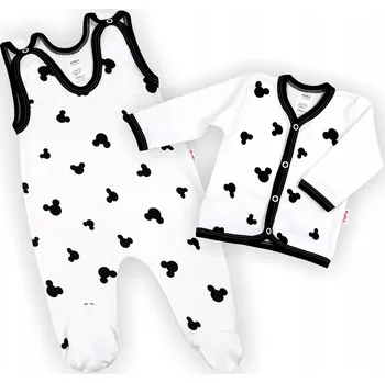 Dětská móda SOUPRAVA DUPAČKY + KABÁTEK Myška BÍLÁ 56 KLEKLE