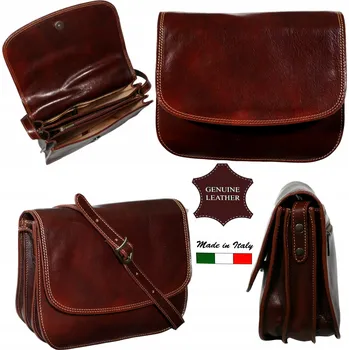 Kabelka Dámská kožená kabelka velká italská kabelka přes rameno hnědá vintage