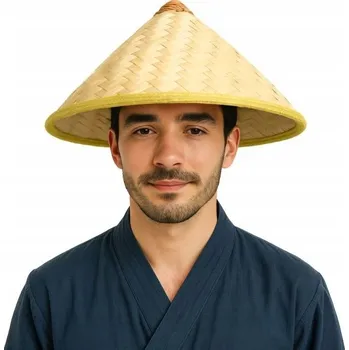 Čepice Klobouk vietnamský béžový kuželový