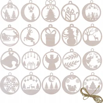 Vánoční dekorace Vánoční ozdoby 20 ks Dekorace Vánoční Vánoční Baňky 9 Cm + Jutový Provázek