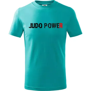 Judo power - Tričko dětské bavlněné - 98 cm / 2 roky ( Emerald )
