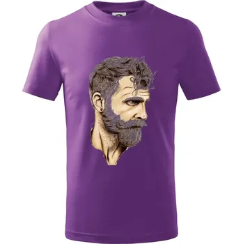 Mustache man - Tričko dětské bavlněné - 98 cm / 2 roky ( Fialová )