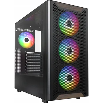PC skříň Montech XR dřevěná midi tower Počítačová Skříň černá