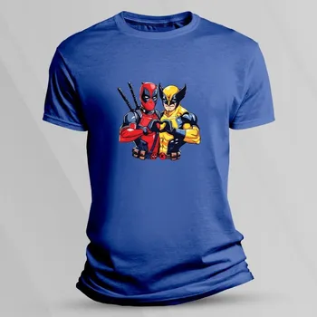 Tričko pro děti Deadpool a Wolverine Královsky modrá velikost 116