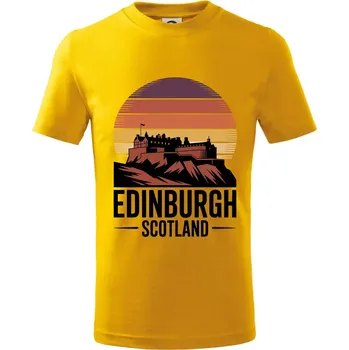Chlapecké tričko Scotland Edinburgh Castle - Tričko dětské bavlněné - 122 cm/6 let ( Žlutá )