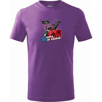 Zima je kámoš fréza - Tričko dětské bavlněné - 122 cm/6 let ( Fialová )
