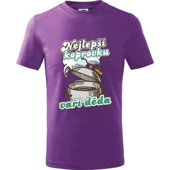 Nejlepší koprovku vaří děda - Tričko dětské bavlněné - 146 cm/10 let ( Fialová )