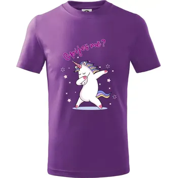Jednorožec Opiješ mě? - Tričko dětské bavlněné - 158 cm/12 let ( Fialová )