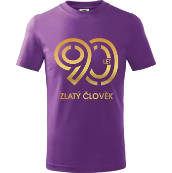90 let zlatý člověk - Tričko dětské bavlněné - 122 cm/6 let ( Fialová )