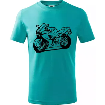 Chlapecké tričko Sportovní motorka - Tričko dětské bavlněné - 98 cm / 2 roky ( Emerald )