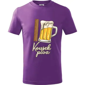 Kousek piva - Tričko dětské bavlněné - 158 cm/12 let ( Fialová )