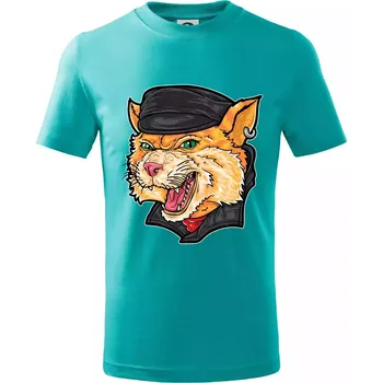 Kocour motorkář - Tričko dětské bavlněné - 98 cm / 2 roky ( Emerald )