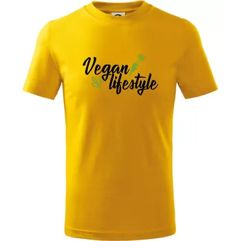 Vegan lifestyle - Tričko dětské bavlněné - 98 cm / 2 roky ( Žlutá )