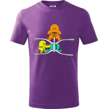 Elektřina v praxi - Tričko dětské bavlněné - 104-110cm / 3-4 roky ( Fialová )