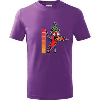Stupnice pálivé - Tričko dětské bavlněné - 146 cm/10 let ( Fialová )