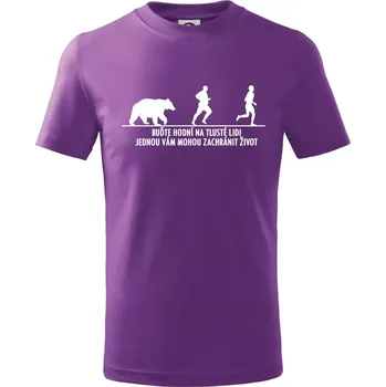 Buďte hodní na tlusté lidi - Tričko dětské bavlněné - 158 cm/12 let ( Fialová )
