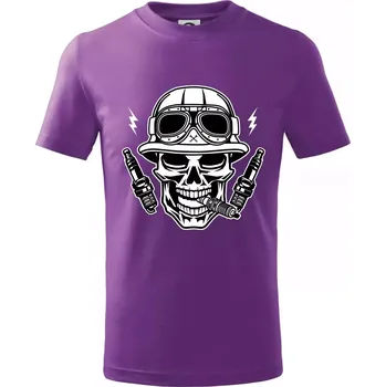 Lebka zapalovací svíčky - Tričko dětské bavlněné - 158 cm/12 let ( Fialová )