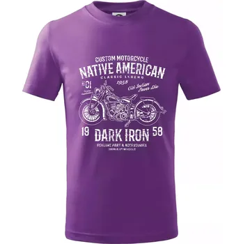 Dark Iron - Tričko dětské bavlněné - 104-110cm / 3-4 roky ( Fialová )