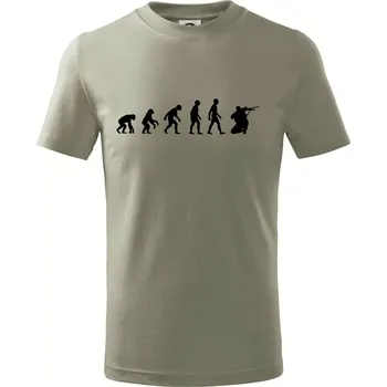 Evoluce vojáka - sniper - Tričko dětské bavlněné - 98 cm / 2 roky ( Light khaki )