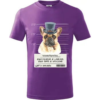 Lump a darebák francouzský buldoček - Tričko dětské bavlněné - 158 cm/12 let ( Fialová )