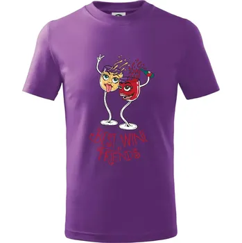 Best wine friends dancing (Pecka design) - Tričko dětské bavlněné - 158 cm/12 let ( Fialová )