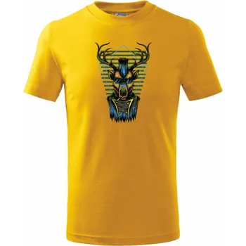 Chlapecké tričko Jelen punk rebel - Tričko dětské bavlněné - 98 cm / 2 roky ( Žlutá )