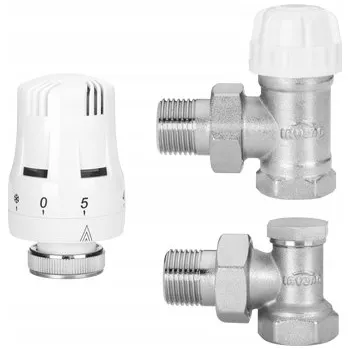 Hlavice pro radiátor Termostatická úhlová sada Invena CD-72-K15-X