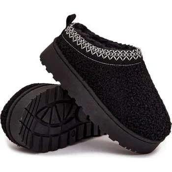 Dívčí sněhule Dívčí sněhule s beránkovou kožešinou na platformě černé 36