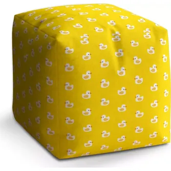 Taburet Sablio Taburet Cube Bílé kachničky: 40x40x40 cm