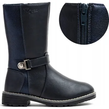 Dámské kozačky Wojtyłko dětské kozačky eko kůže modré velikost 36