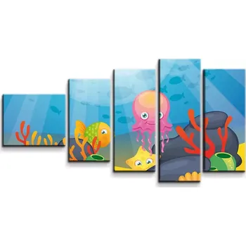 Obraz Sablio Obraz - 5-dílný Podmořský svět - 100x60 cm