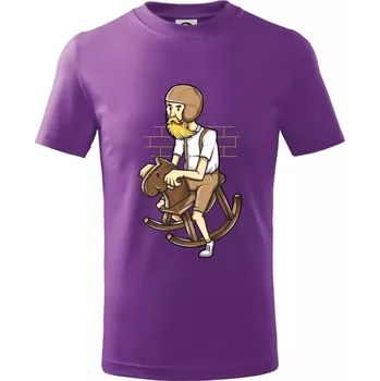 Starý jezdec - Tričko dětské bavlněné - 104-110cm / 3-4 roky ( Fialová )