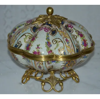 Dóza na potraviny Zámecká dóza - porcelán + bronz-KRÁSNÁ