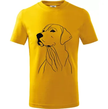 Labrador černá kresba - Tričko dětské bavlněné - 98 cm / 2 roky ( Žlutá )