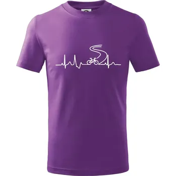 EKG silniční cyklistika - Tričko dětské bavlněné - 158 cm/12 let ( Fialová )
