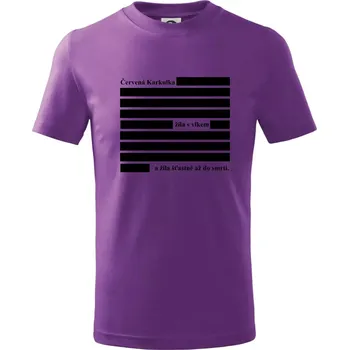 Červená karkulka žila s vlkem - Tričko dětské bavlněné - 122 cm/6 let ( Fialová )