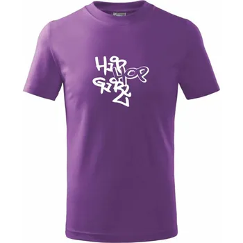 Chlapecké tričko Hip hop girl - Tričko dětské bavlněné - 98 cm / 2 roky ( Fialová )
