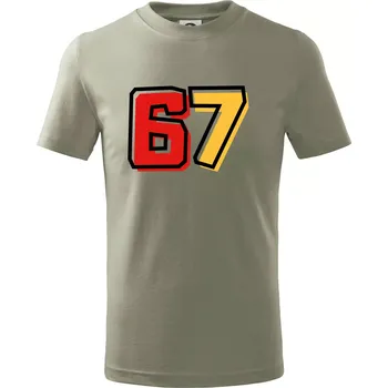 Chlapecké tričko 67 - čísla - Tričko dětské bavlněné - 98 cm / 2 roky ( Light khaki )