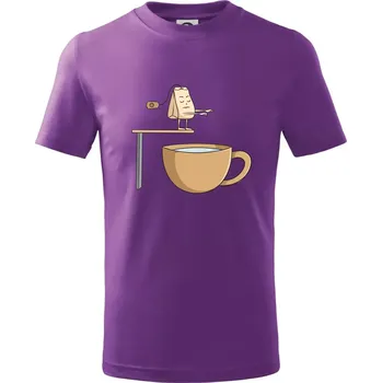 Skokan čaj - Tričko dětské bavlněné - 146 cm/10 let ( Fialová )