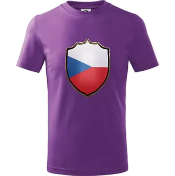 Česká vlajka erb - Tričko dětské bavlněné - 98 cm / 2 roky ( Fialová )