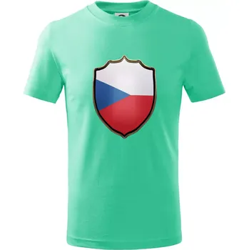 Česká vlajka erb - Tričko dětské bavlněné - 98 cm / 2 roky ( Mátová )