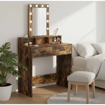 Toaletní stolek vidaXL Kosmetický stůl Hnědá 79 x 41 x 140 cm kompozitní dřevo [865167]