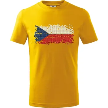 Chlapecké tričko Česká vlajka - tetris - Tričko dětské bavlněné - 98 cm / 2 roky ( Žlutá )