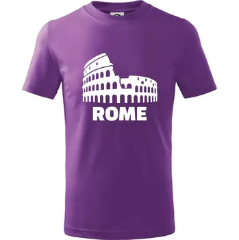 Italy Koloseum Rome - Tričko dětské bavlněné - 104-110cm / 3-4 roky ( Fialová )