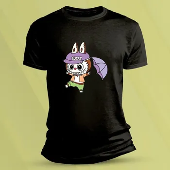 Bavlněné dětské tričko Labubu Lucky Černá velikost 104 (3-4 roky)