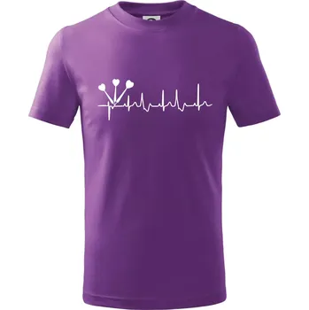 EKG šipky - Tričko dětské bavlněné - 98 cm / 2 roky ( Fialová )